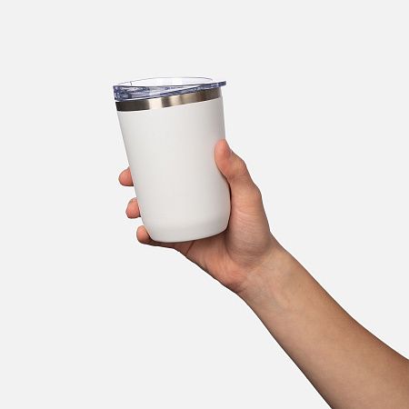 Термокружка вакуумная с керамическим покрытием Arctic, белый/синий