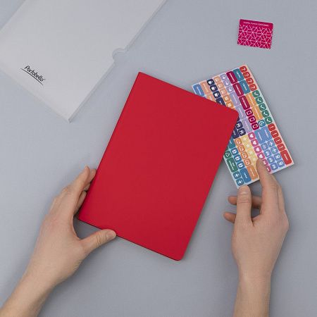 Ежедневник Спарк (Spark) недатированный, красный (с упаковкой, со стикерами)