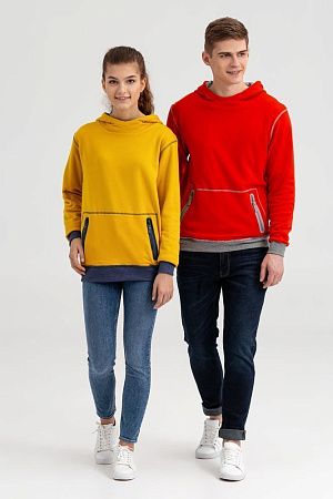 Двусторонняя толстовка Revers, серая с красным, размер XS