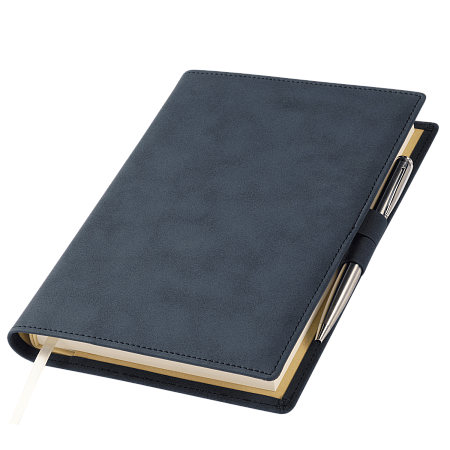 Ежедневник-портфолио Clip NEO недатированный в подарочной коробке, черный (в комплекте ручка Tesoro серебро)