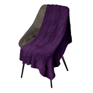 Плед Селла (Cella) вязаный, фиолетовый (без подарочной коробки)