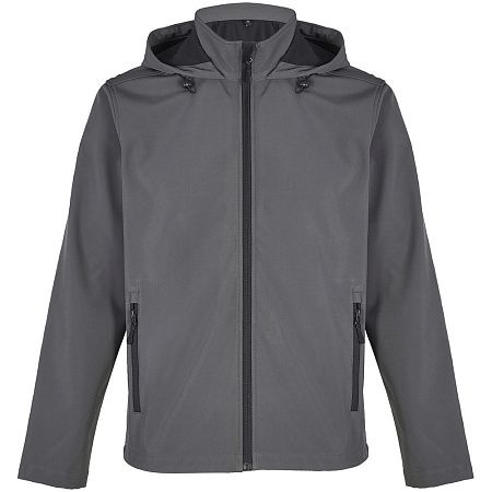 Куртка софтшелл с капюшоном мужская Race Men, темно-серая, размер XXL