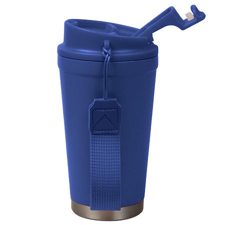 Термокружка Alba металлическая, 410 мл, темно-синяя с серебром