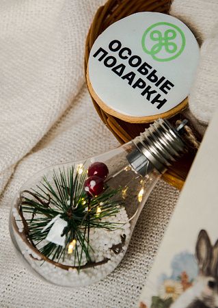 Набор «Лесная сказка»: печенье, чай, ёлочный шар, носки