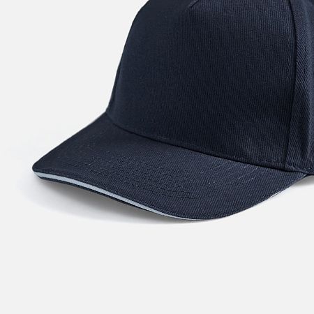 Бейсболка Long Beach, темно-синяя с белым