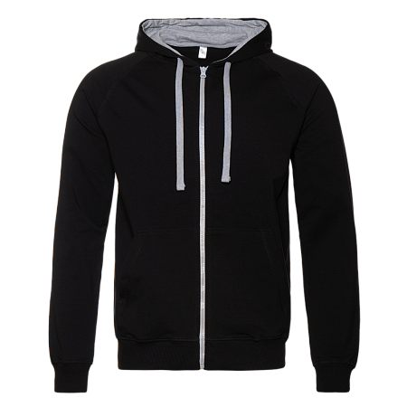 Толстовка мужская STAN с капюшоном на молнии футер без начёса 260, 61, Чёрный,  (20)  (54/XXL)