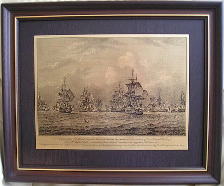 Гравюра "Морской бой"