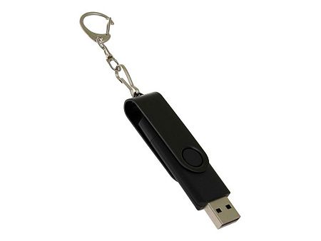 USB 2.0- флешка на 64 Гб с поворотным механизмом и дополнительным разъемом Type-C