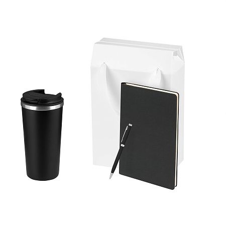 Подарочный набор Палермо (Palermo), черный (термокружка, ежедневник, ручка)