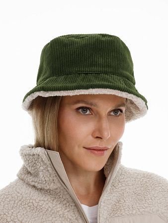 Панама Bucket двусторонняя утепленная, хаки с бежевым, размер M/L