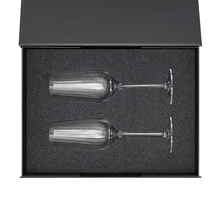 Подарочный набор 2 бокала для шампанского Blanche в черной коробке