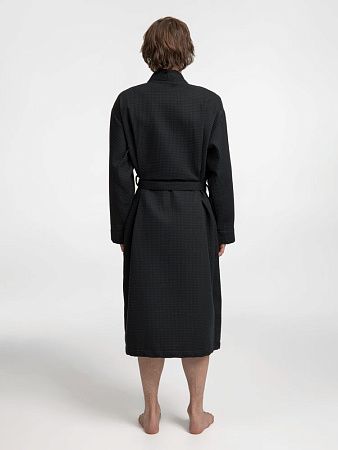 Халат вафельный Kimono, черный, размер XL/2XL