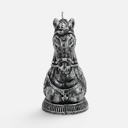 Свеча фигурная «Бюст лошади», серебристая