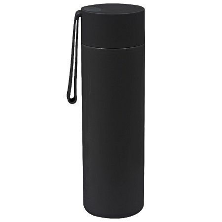 Термос стальной Бастион Плюс двухстеночный с вакуумной изоляцией 500 мл, черный, глянцевый металлик