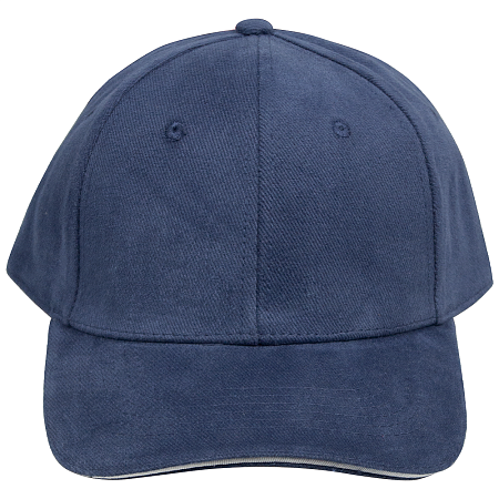 Кепка 6- панельная Salerno Heavy 350,  c белым сендвичем, черная