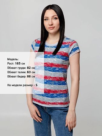 Футболка женская Rayet Lady двусторонняя, красная с синим, размер S