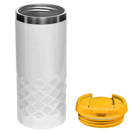 Термокружка NEXT WHITE 350мл. Белая с желтой крышкой 6042.04