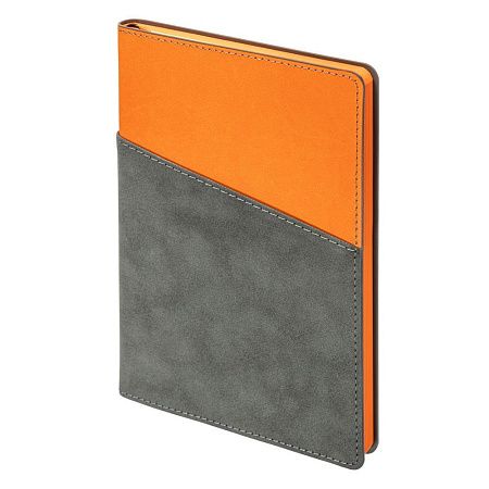 Ежедневник Flexy Smart Porta Nuba Latte A5, серый/оранжевый, недатированный, в гибкой обложке
