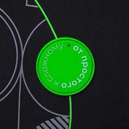 Футболка оверсайз с двойным рукавом Kosmos, черная, размер M/L