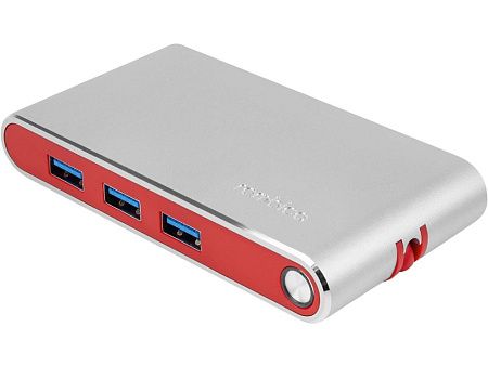 Хаб 8-в-1 Type-C «Hermes», USB 3.0 x 3, Type-C PD, HDMI, LAN, картридер