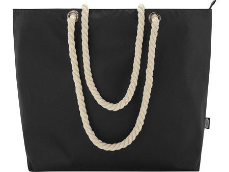 Пляжная сумка-холодильник Panama GRS из переработанных материалов с ручками-шнурками