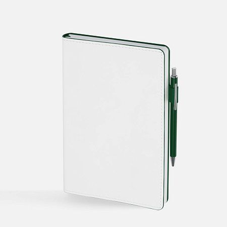 Ежедневник White Shall, недатированный, бело-зеленый