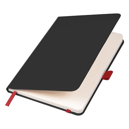 Блокнот Forest  Alfa Polo  Soft А5, недатированный, в твердой обложке, с красной резинкой и петлей для ручки, черный