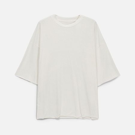 Футболка унисекс оверсайз T1, молочно-белая, размер XS/S