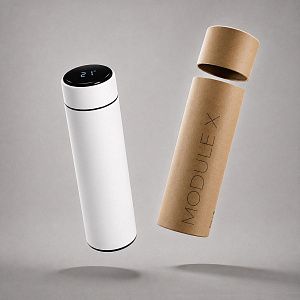 Вакуумный термос «Module X» с индикатором температуры и медной изоляцией, 500 мл, крафтовый тубус