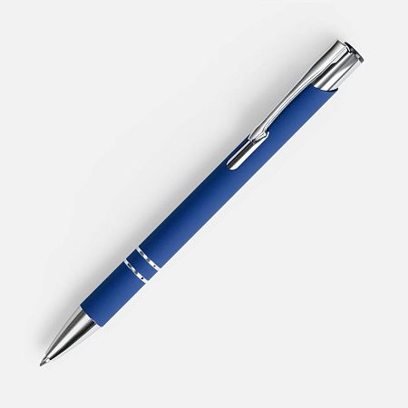 Ручка шариковая Keskus Soft Touch, ярко-синяя
