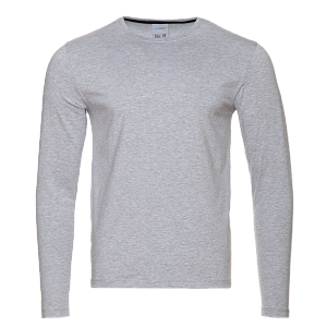 Футболка унисекс с длинным рукавом STAN хлопок/эластан 180, 35, Серый меланж,  (50/60)  (46/S)