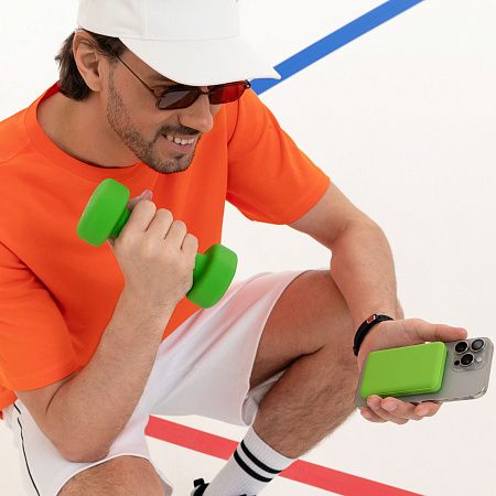 Внешний аккумулятор Largo PD 5000mAh с функцией беспроводной зарядки 15W, салатовый