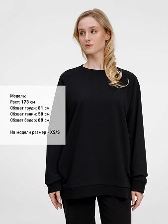 Свитшот унисекс Avenu, черный, размер M/L