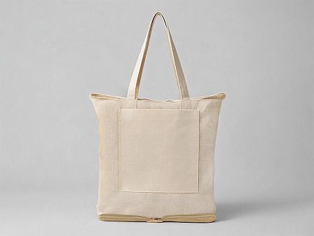 Складная сумка Jute из хлопка и джута с карманом