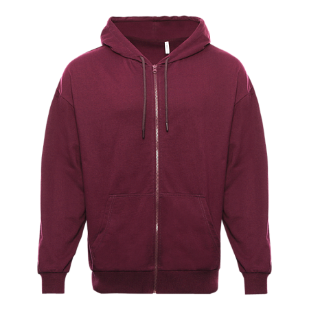 Толстовка STAN Oversize Zip с капюшоном футер без начёса 240, 99, Бордовый,  (66)  (46/S)
