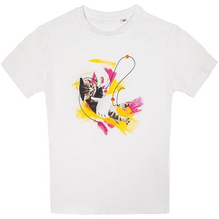 Футболка детская «Обними кота», белая, размер 6 лет (106-116 см)