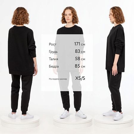 Свитшот унисекс S2, черный, размер XS/S