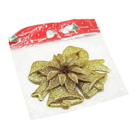 Пластиковое украшение - колокольчики золотистые