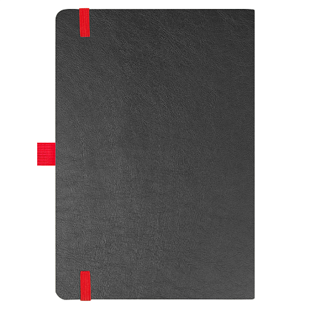 Блокнот Flexy Forest Urban Soft leather  А5, недатированный, с резинкой и петлей для ручки, в гибкой обложке, черно-красный
