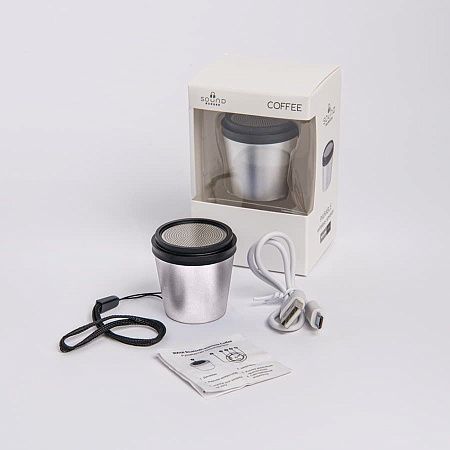 Портативная mini Bluetooth-колонка Sound Burger "Coffee" серебристый