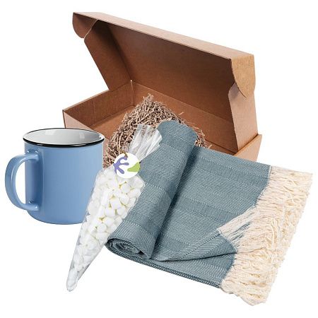 Подарочный набор «Домашний очаг»: кружка, плед, маршмеллоу