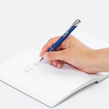 Ручка шариковая Keskus Soft Touch, ярко-синяя