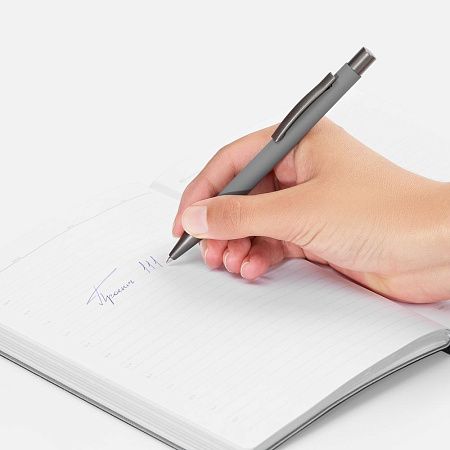 Ручка шариковая Atento Soft Touch, серая