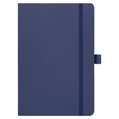 Блокнот Alfa Polo Line А5 в линейку матовый, синий, в твердой обложке с синей резинкой и петлей для ручки