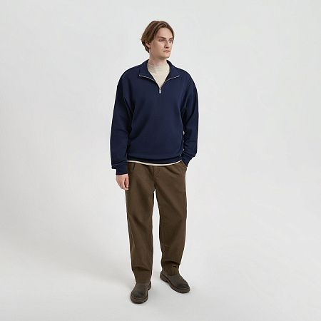 Толстовка на молнии унисекс Флоу (Flow), темно-синяя, размер 5XL/6XL