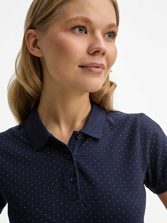 Рубашка поло женская Brandy Women, темно-синяя с белым, размер L