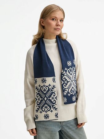 Шарф Wintertude M, синий с белым