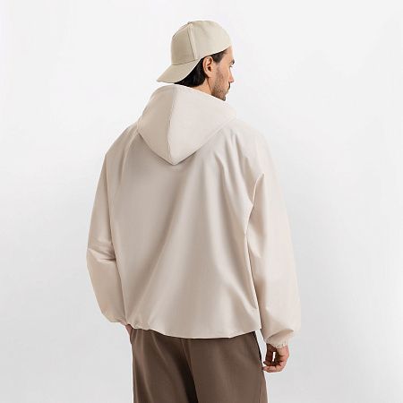 Ветровка (анорак) оверсайз унисекс RISSMAN, бежевая, размер XL/XXL