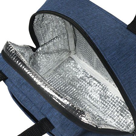 Термосумка "EAT", т.синий меланж, 24 x 21 x 12 см, полиэстер 300D