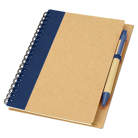 Блокнот B6 Easy Way, на пружине, в твердой обложке, c ручкой, темно-синий